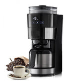 Coffee Maker with Grinder, 8 Cup Programmable Coffee Machine, Grind and Brew Coffee Maker with 24-Hour Timer for Auto Brew, Reusable Filter, for Home Office Restaurant